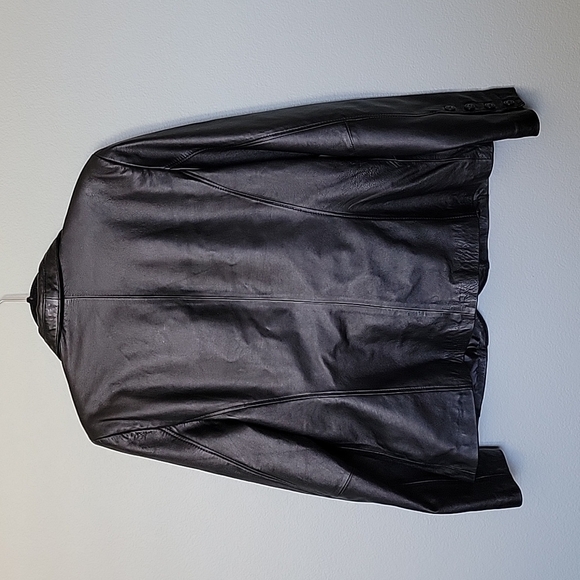 Alfani Bikercore Matrix Whimsigoth Black Buttery Leather Jacket XL - Picture 7 of 12